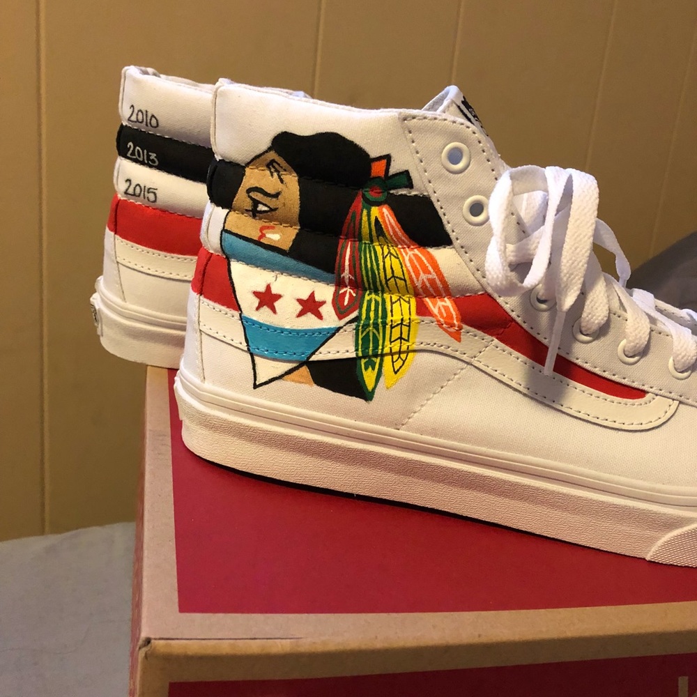 Custom made Vans Chicago Blackhawks